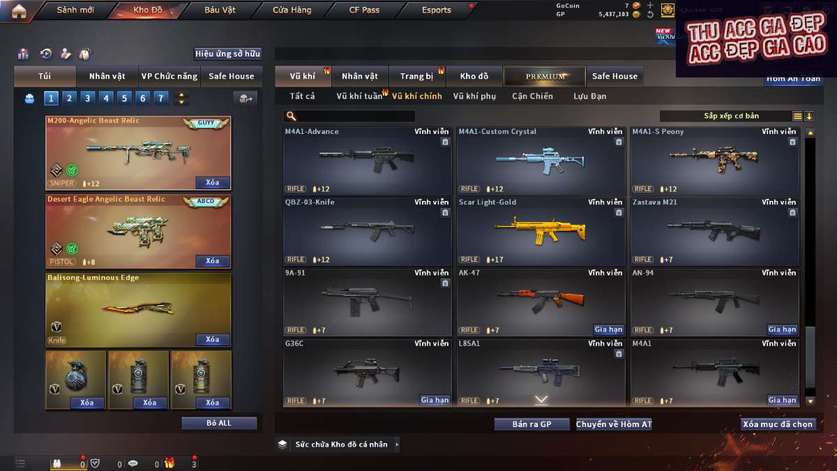 shop acc cf uy tin gia re